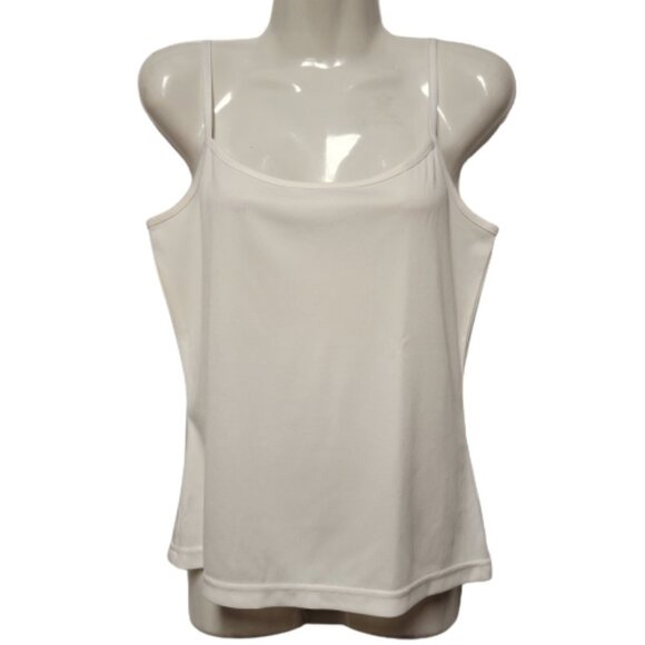 WHITE Spaghetti Strap Poly Spandex Camisole Size M - Picture 1 of 7